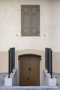 An old wooden window on a stone wall, sarona, tel aviv, israel