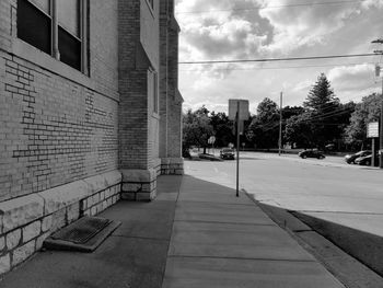 Road along buildings