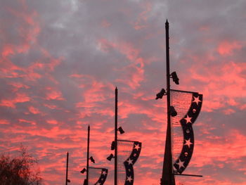 Low angle view of cloudy sky at sunset