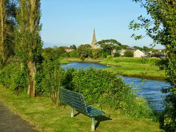 Scenic view of landscape against clear sky