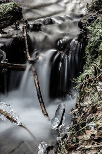 Water splashing on rocks