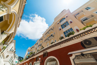 Low angle view of buildings against sky