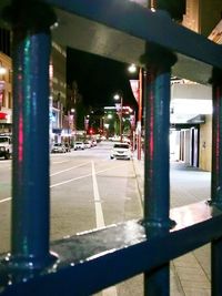 View of city street at night