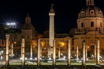 City lit up at night