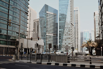 Modern buildings in city against sky