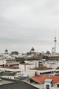 High angle view of buildings in city