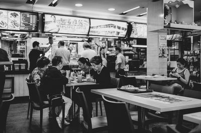 Group of people in restaurant