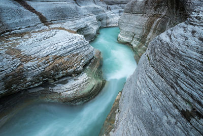 Close-up of water flowing in landscape