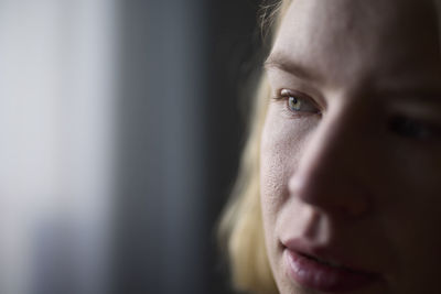 Close-up of pensive teenage girl