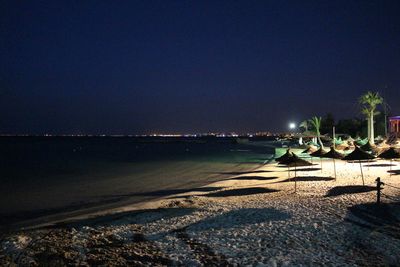 View of illuminated street light at night