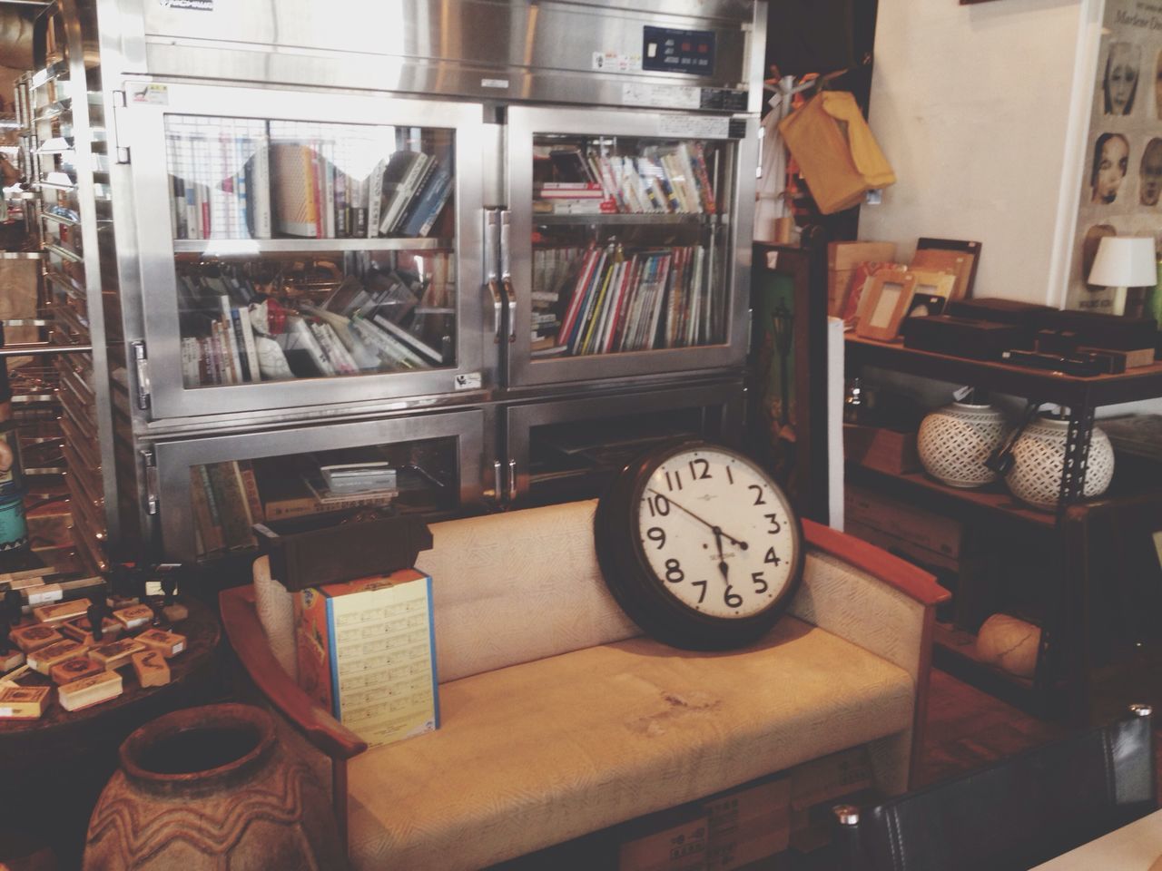 indoors, old-fashioned, retro styled, technology, antique, table, still life, old, wood - material, variation, no people, large group of objects, equipment, machinery, number, choice, shelf, home interior, communication, clock