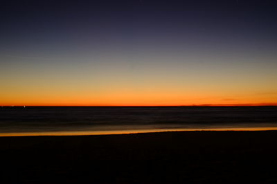 Scenic view of sea at sunset