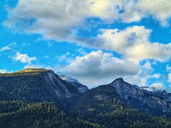 Low angle view of mountain against sky