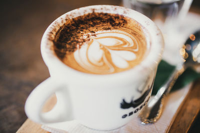 Coffee cup on table