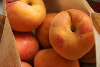 Close-up of apricot on table