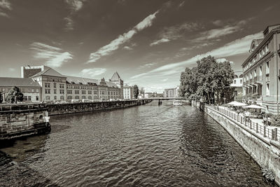 Bridge over river in city