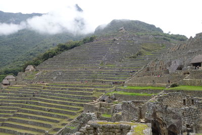 Aerial view of a ruins of a mountain