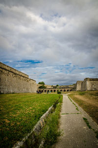 View of fort against cloudy sky