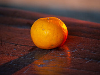 Close-up of orange on table