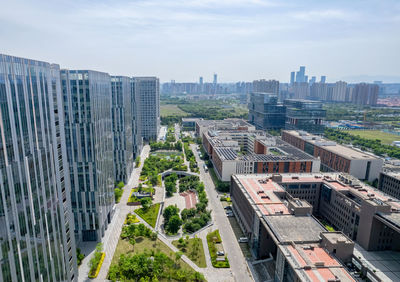 High angle view of cityscape