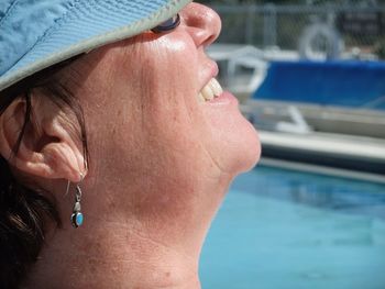 Cropped image of woman at poolside