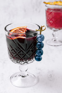 Close-up of drink in glass on table