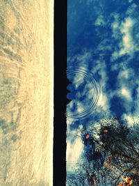 Reflection of clouds in sea