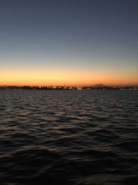 View of calm sea at sunset