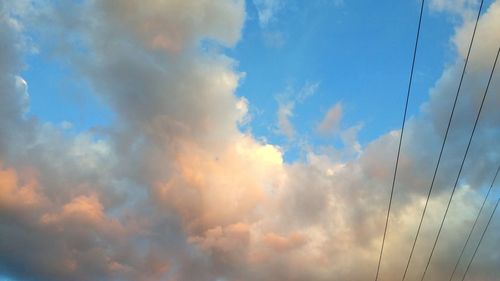 Low angle view of cloudy sky