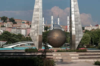 City park in against cloudy sky in ankara