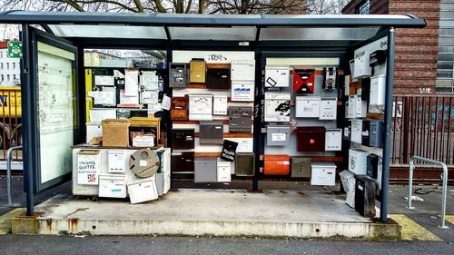 Mailboxes in bus stop