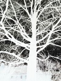 High angle view of snow on field