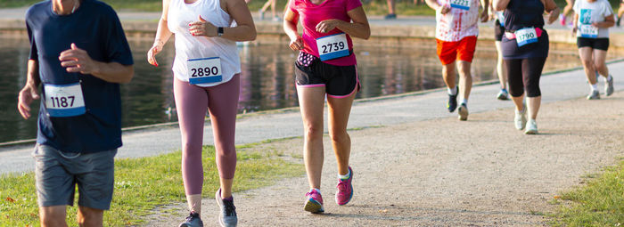 Low section of people running