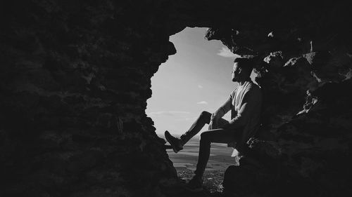 People on rock formation