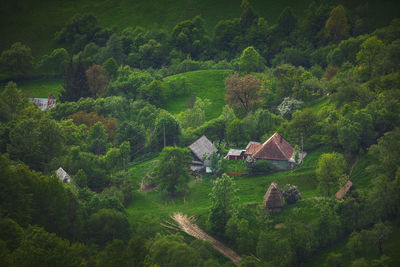 Spring scene in a mountain village