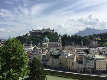 Buildings in city hohensalzburg fortress