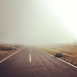 Road against clear sky