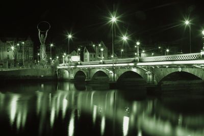 Low angle view of bridge at night