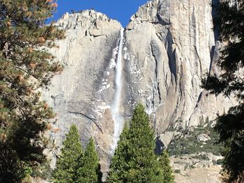 Low angle view of rocky mountains