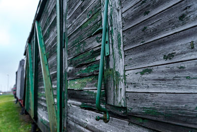 Close-up of old abandoned building