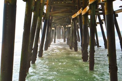 Wooden pier in sea