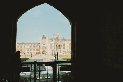 Buildings seen through window