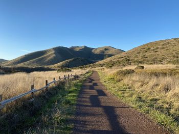 Scenic view of land against clear sky