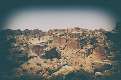 High angle view of rock formations