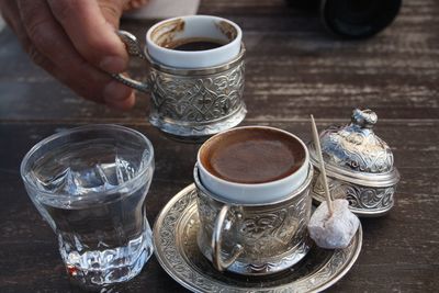 Coffee cup on table