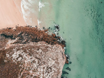 Rock formation on beach