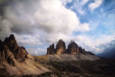 Panoramic view of landscape against cloudy sky