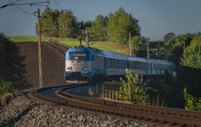 Train on railroad station