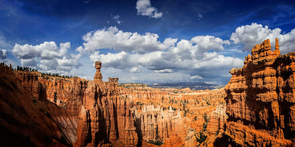 Scenic view of landscape against cloudy sky