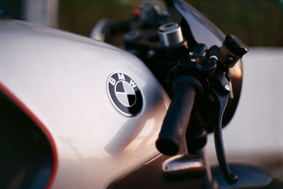 Close-up of car on road